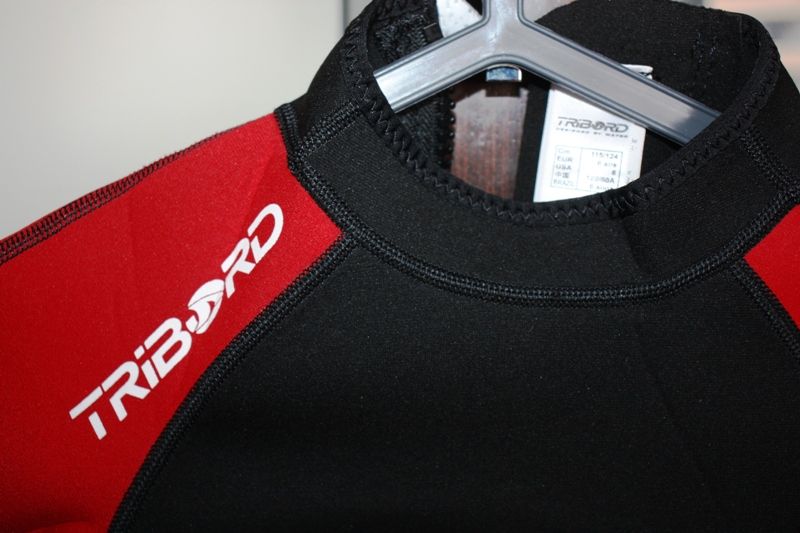 Fato de Surf Tribord vermelho e preto 6 anos tamanho 115-124 cm