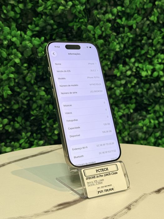 Apple iPhone 16 Pro 128Gb Cinza - Pague em até 48x