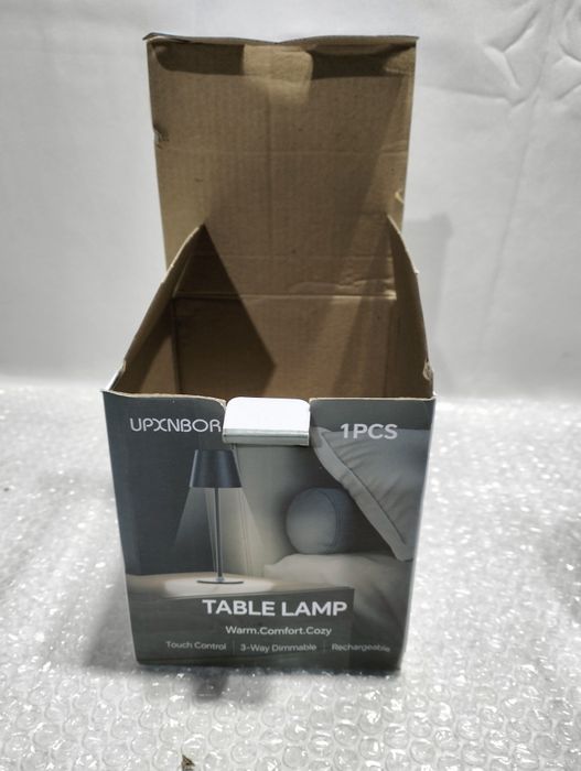 czarna, bezprzewodowa lampa stołowa LED Brunner Lucien.