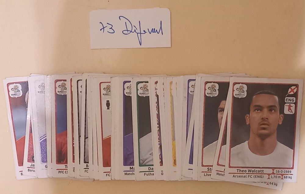 Panini, Lote de 73 cromos diferentes do Euro 2012.