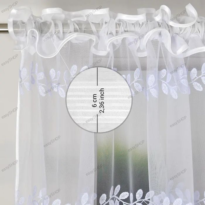 Piękna gotowa firana z markizety z gipiurą