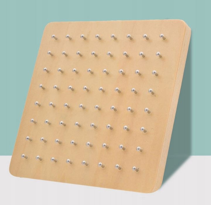 Układanka MONTESSORI drewniana z gumkami 83 el.