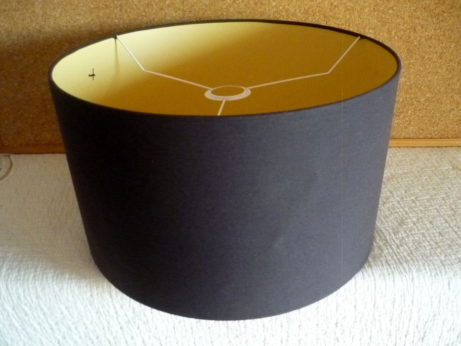 Abajour em tecido preto para candeeiro