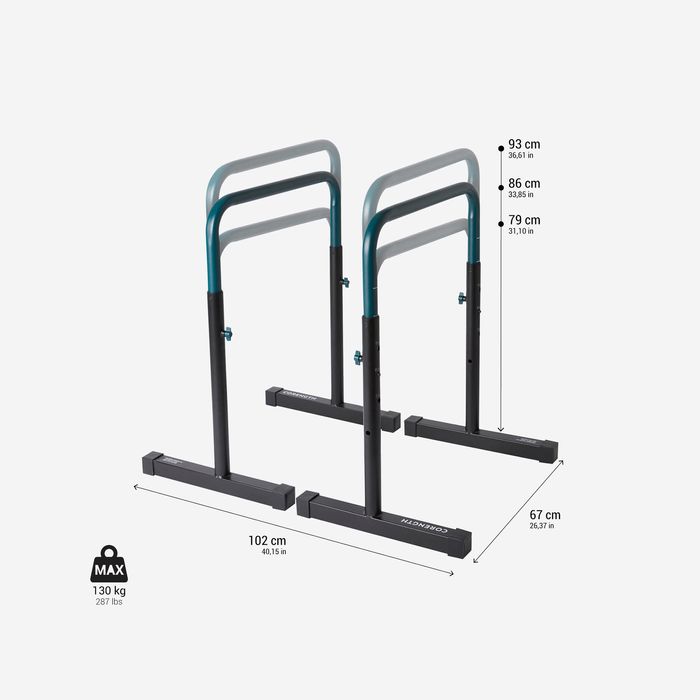 Barras Paralelas Reguláveis e Compactas Musculação TS 100