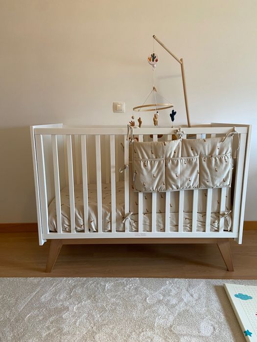 Trama Nuova berço + colchão molaflex c/ resguardo impermeavel + cómoda