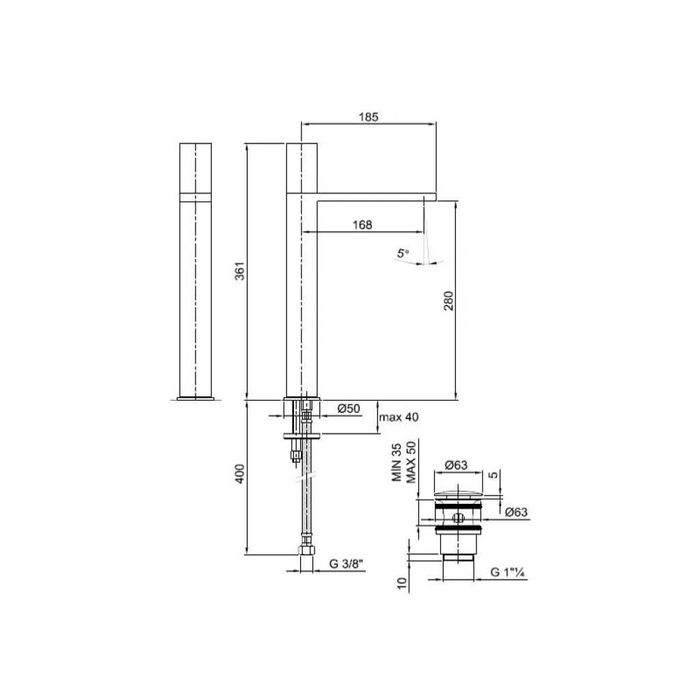 FANTINI Milano 5006F Bateria umywalkowa,