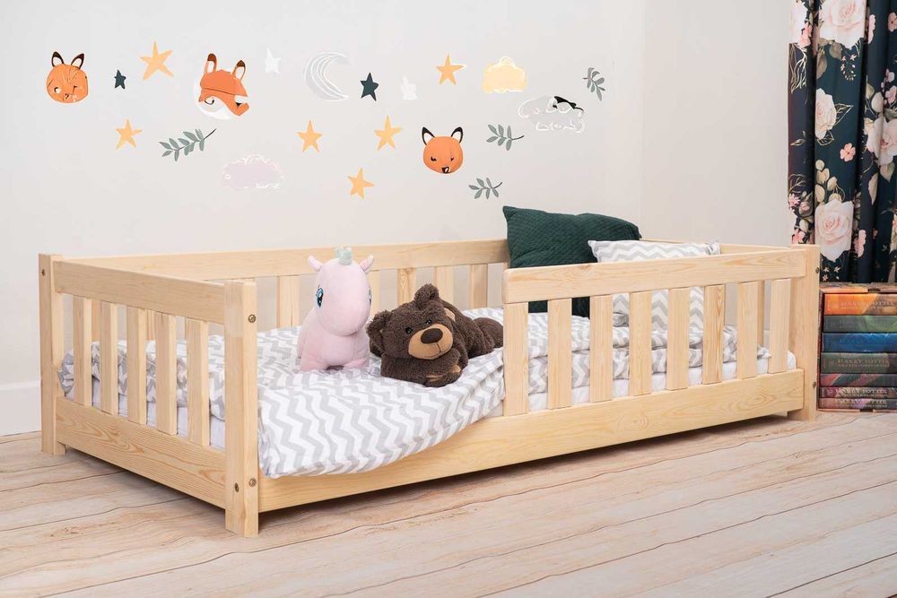 Łóżko dziecięce domek z barierkami MATI 140x70,160x80,180x80