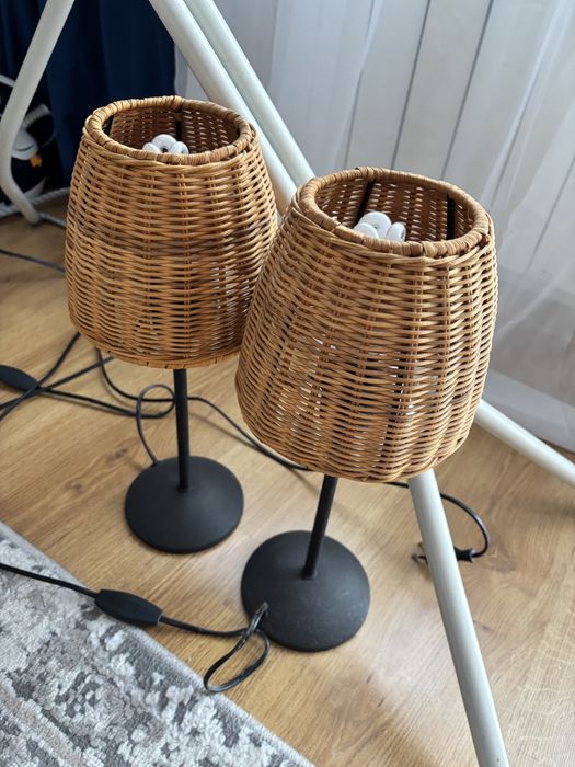 Ratanowe Piękne 2 lampki nocne