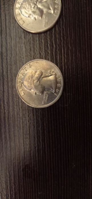 Монета liberty quarter dollar перевертень