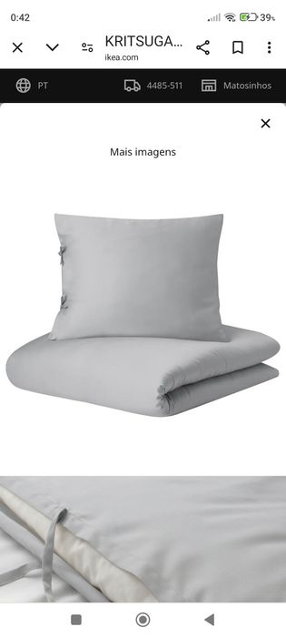 Capa de edredão usada uma vez