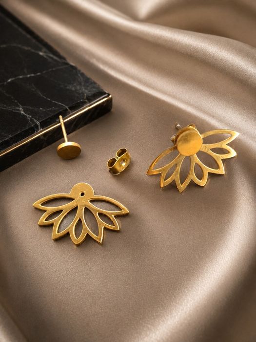 Złote kolczyki stal chirurgiczna 18k | eleganckie | prezent | nowe