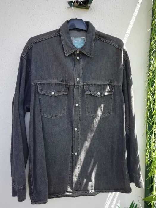 Camisa de ganga preta Vintage M