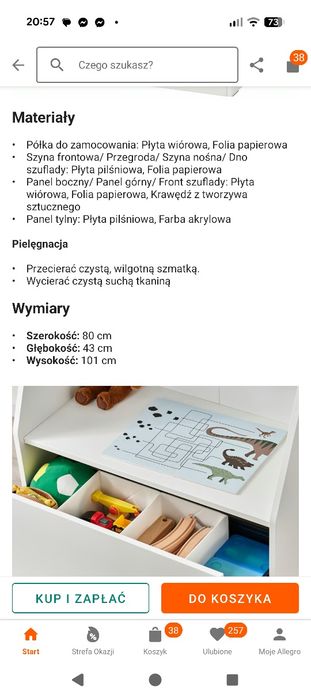 IKEA bergig regał dla dzieci na książki