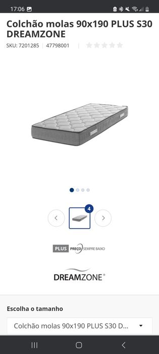 Colchão molas ensacadas JYSK 90x190