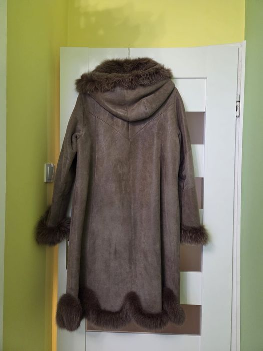 Damski kożuch z owczej skóry - jak nowy, jakość premium