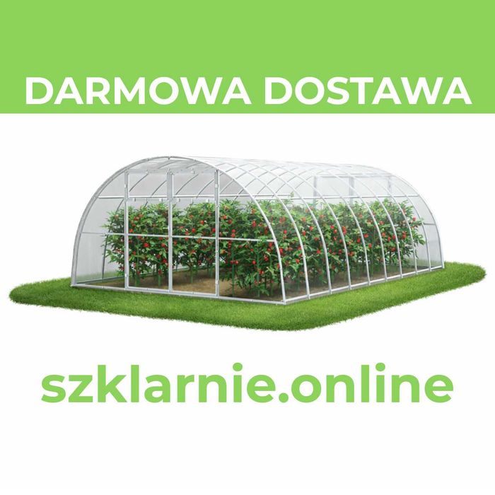 Szklarnia z poliwęglanu Tunel  4x2-12m profile 20x40 POLIWĘGLAN 4-8mm