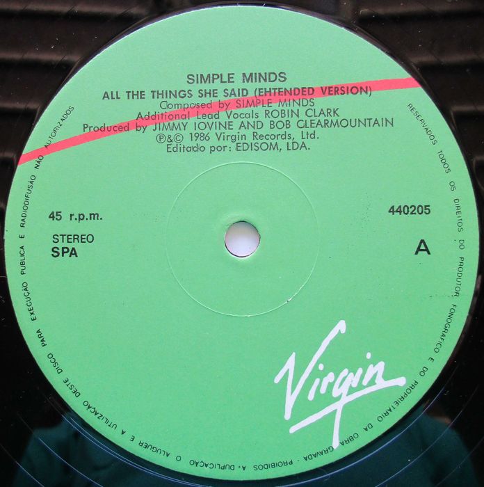 Simple Minds - - - - - All the Things She Said - - - - - Maxi Single