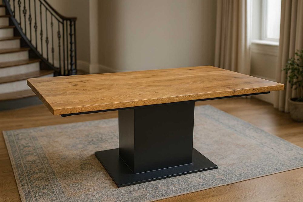 Stół Dębowy LOFT, 100% Lite Drewno, Różne Wymiary, Rozkładany.