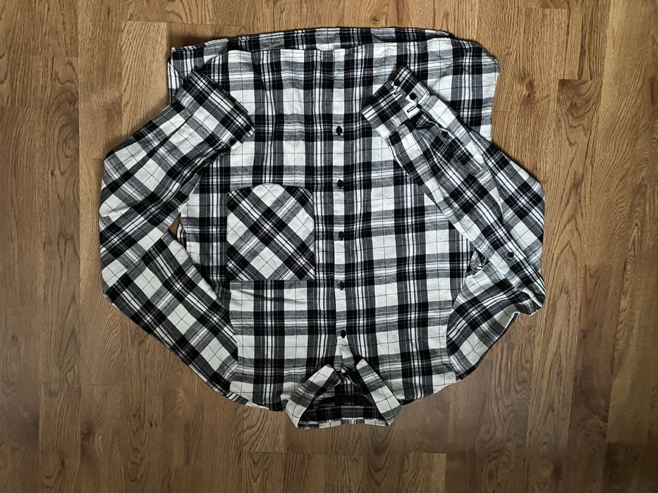 Koszula damska młodzieżowa firmy Zara biało czarna kratka rozmiar M
