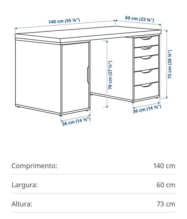 Secretária IKEA c arrumação