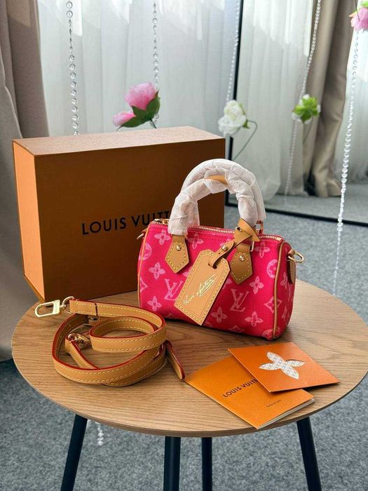 Louis Vuitton Nano Speedy Denim Pink/Луї Віттон Нано Спіді Денім