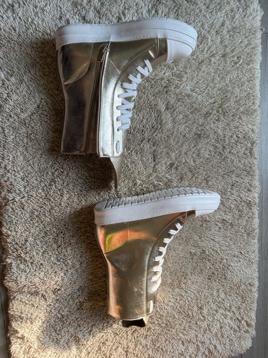 Buty złote za kostke