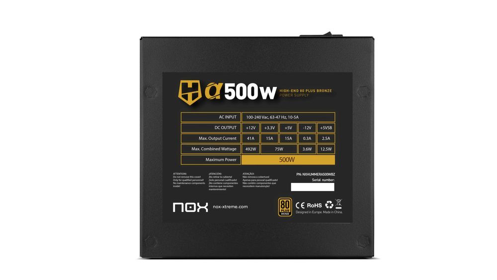 Fonte ATX Hummer X 500W 80 PLUS BRONZE