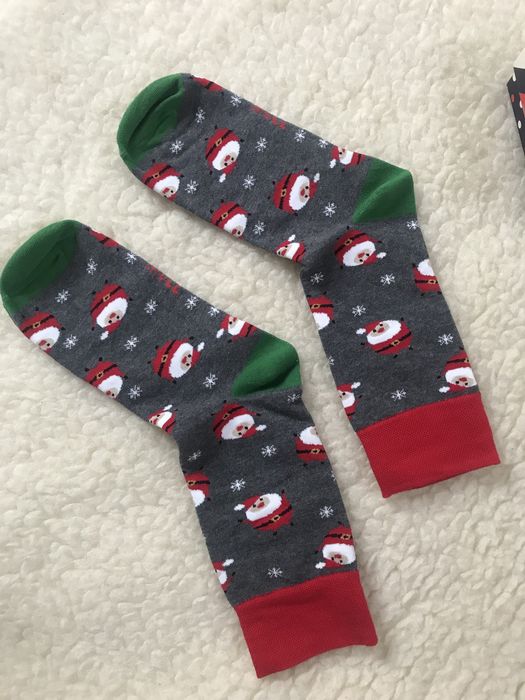 Zestaw 3 pary świąteczne długie skarpety we wzorki Happy Socks