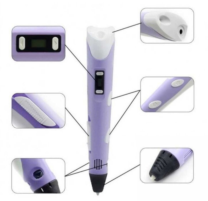 АКЦИЯ 3d pen 2 - 3д ручка с дисплеем PLA пластик 100м трафарет: 480 грн ...