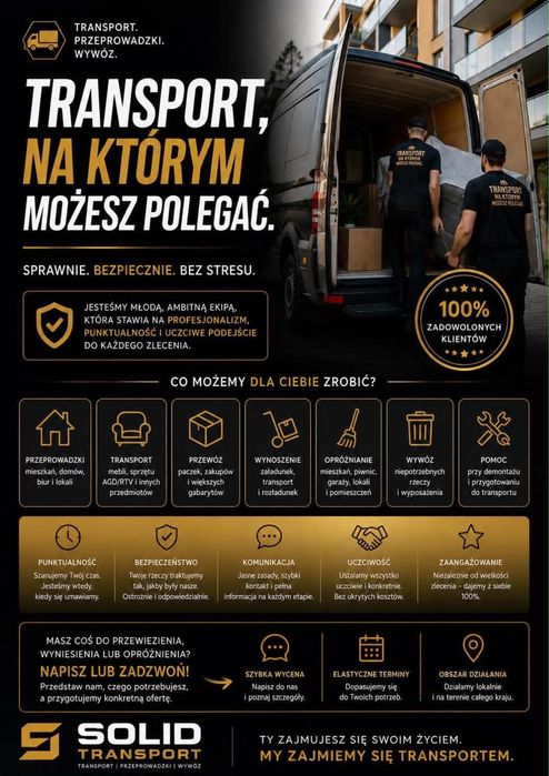 Profesjonalny transport, przeprowadzki i wywóz rzeczy