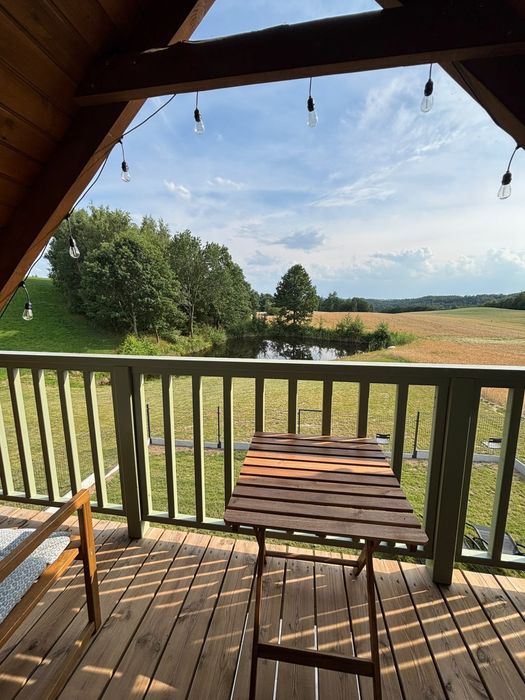 Domek całoroczny na Kaszubach z prywatnym stawem, balią i sauną