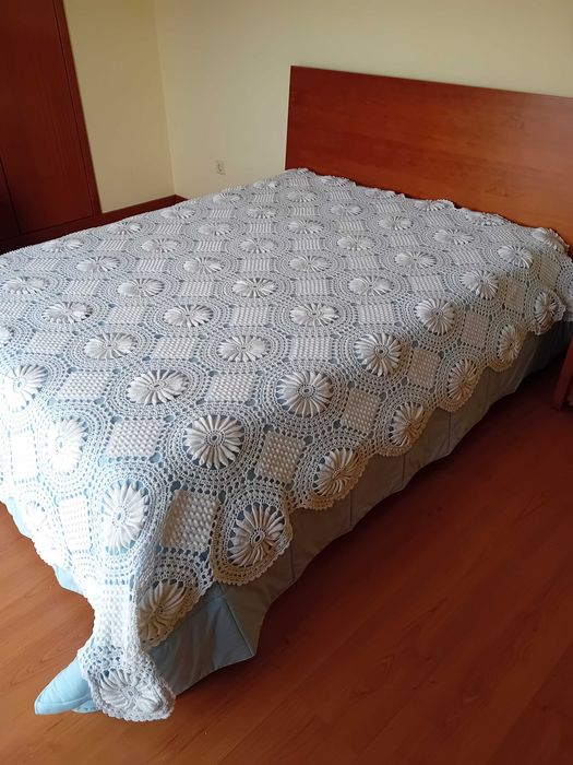 Colcha em croché para cama de casal