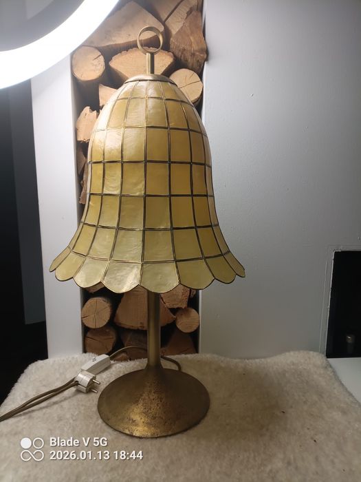 Duża stara lampa witrażowa masa perłowa