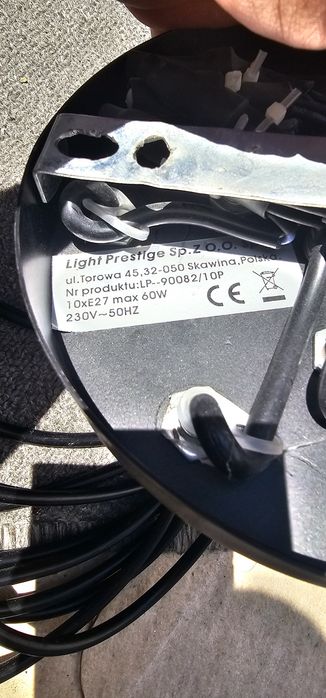 Lampa Wisząca Lumiled Sufitowa Pająk 8 ramion do LED 10x E27 1 szt.