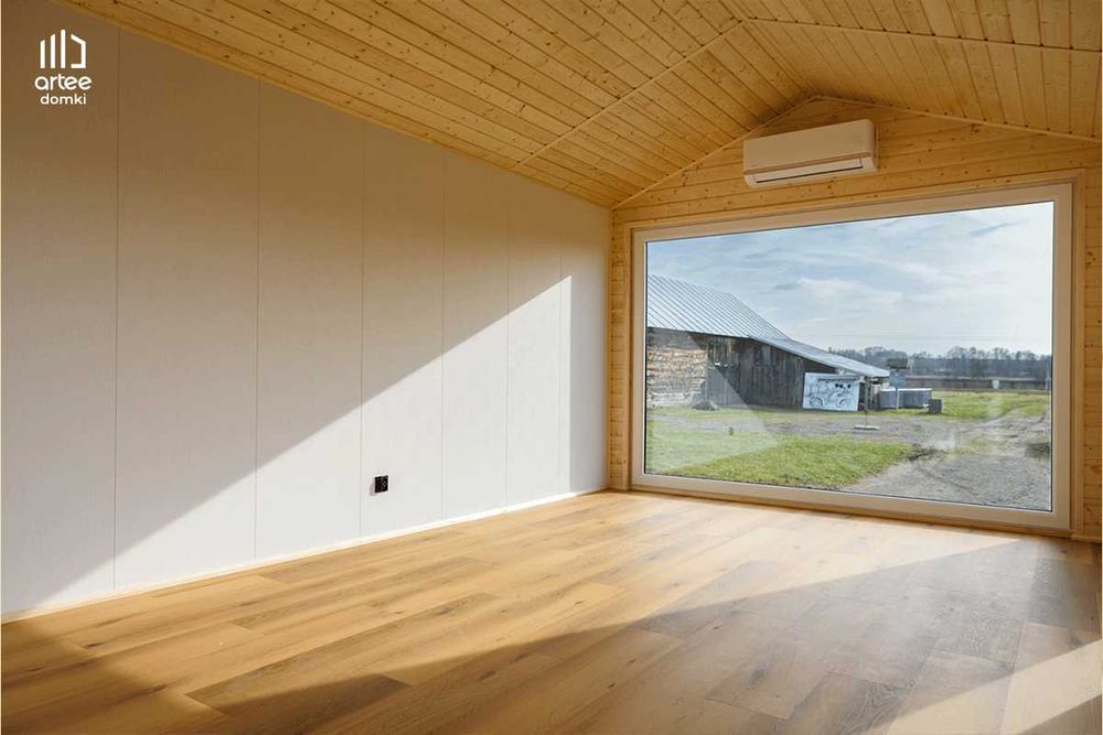 Dom drewniany • modułowy 35 m² • całoroczny • na zgłoszenie • mobilny