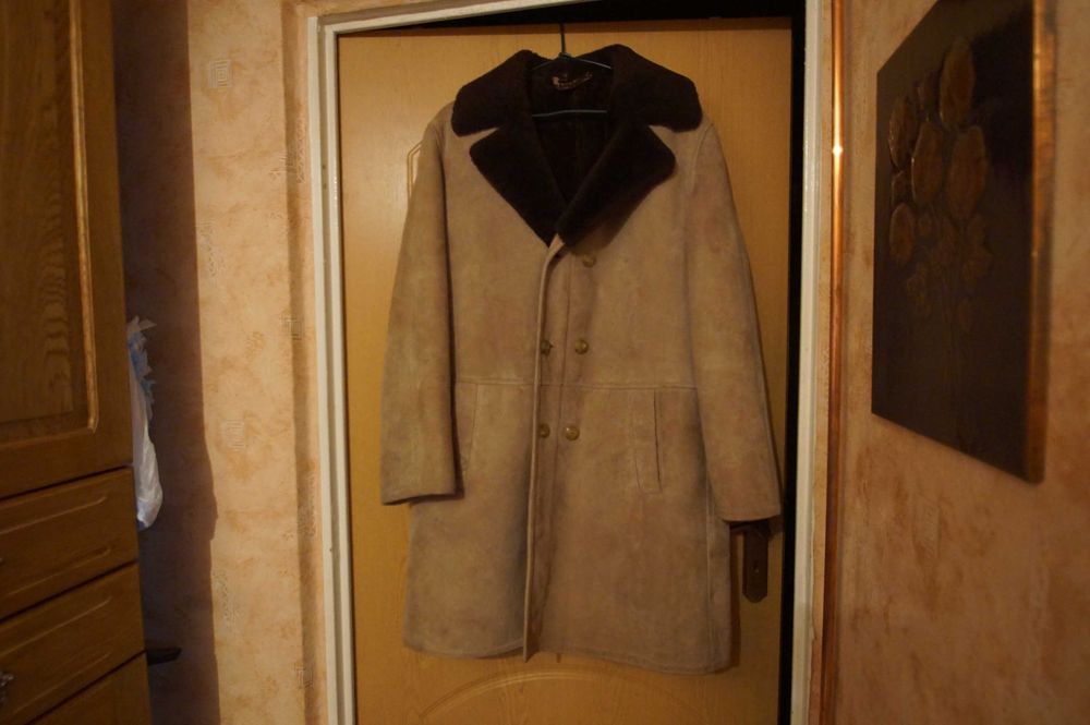 kożuch męski beżowy nowy