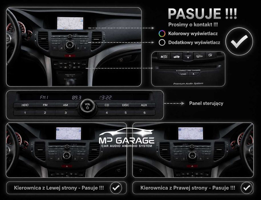 Honda Accord 8 Radio Nawigacja Android_13 12.3" Qualcomm CarPlay AndroidAuto Qled Montaż Gwarancja!!!