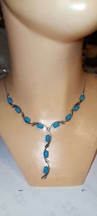 Naszyjnik srebro turkus