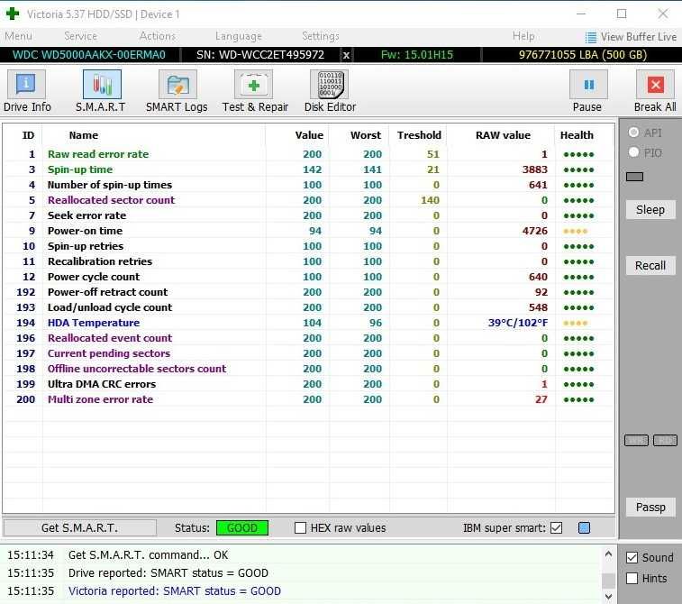 Жорсткий диск для ПК 3.5" HDD WD 500GB WD5000AAKX интерфейс SATA III