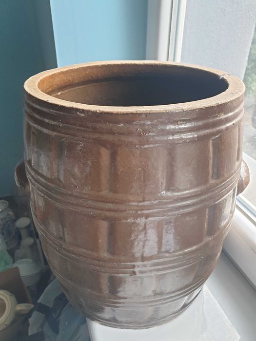 beczka duża ceramiczna do kiszonek wysokość 34 cm lata 60.