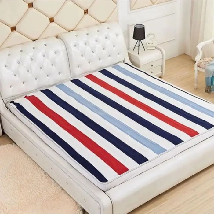 Електропростирадло 120*150 см з підігрівом, різнокольорові смуги.