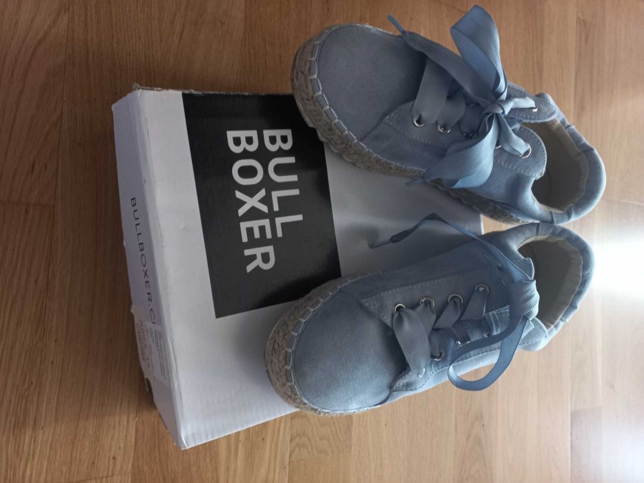 Espadryle na grubej podeszwie BullBoxer błękitne r.38