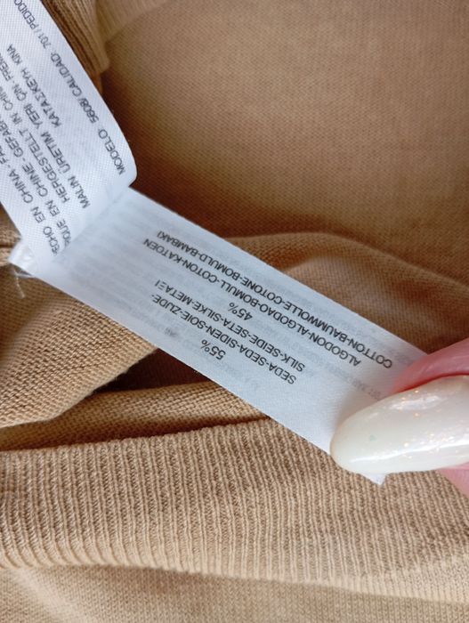 MASSIMO DUTTI M-L niesamowity włoski sweterek jedwab i bawełna