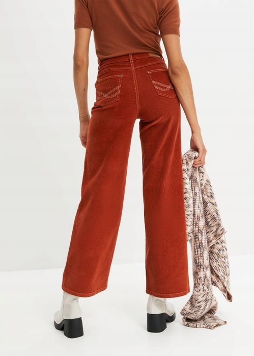 B.P.C spodnie sztruksowe brązowe proste ^54