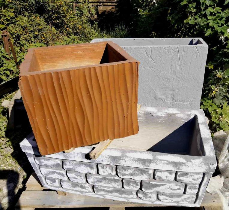 Бетонні квіткарки, вазони з бетону, кашпо(цветочницы, вазоны бетонные)