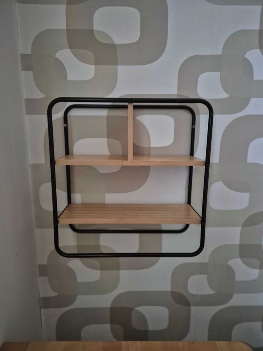 Półka ścienna loftowa - czarny/naturalny