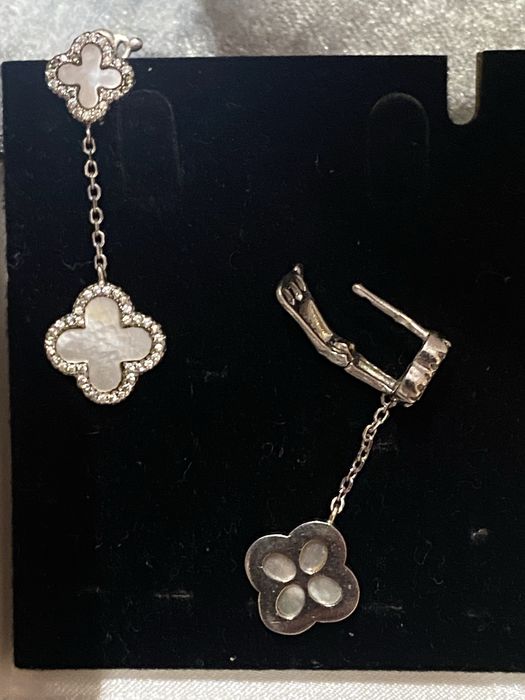 Серьги Van Cleef серебро 925