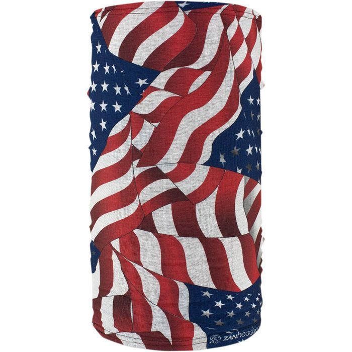 zan headgear motley tube wavy american flag fleece lined one size