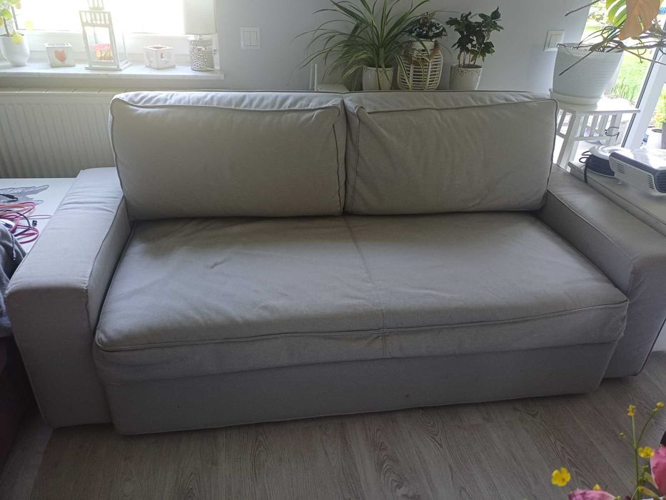 Pilnie sprzedam używaną szarą kanapę z Ikea odbiór we wlasnym zakresie