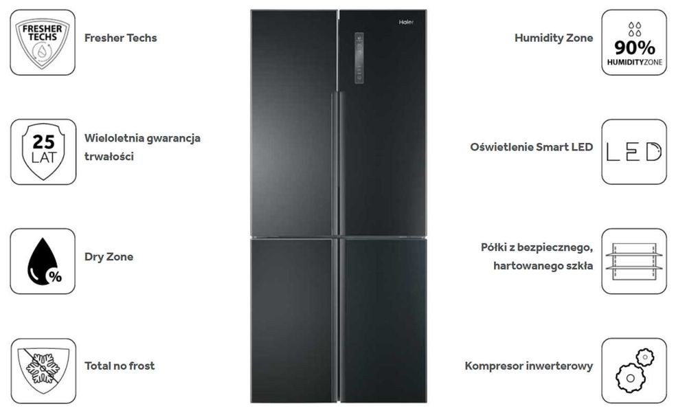 Lodówka HAIER Chłodziarko-zamrażarka Multidoor HTF-456DN6